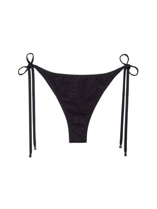 Calcinha De Biquíni Brasileira Com Amarração Sparkling Dusk - Preto