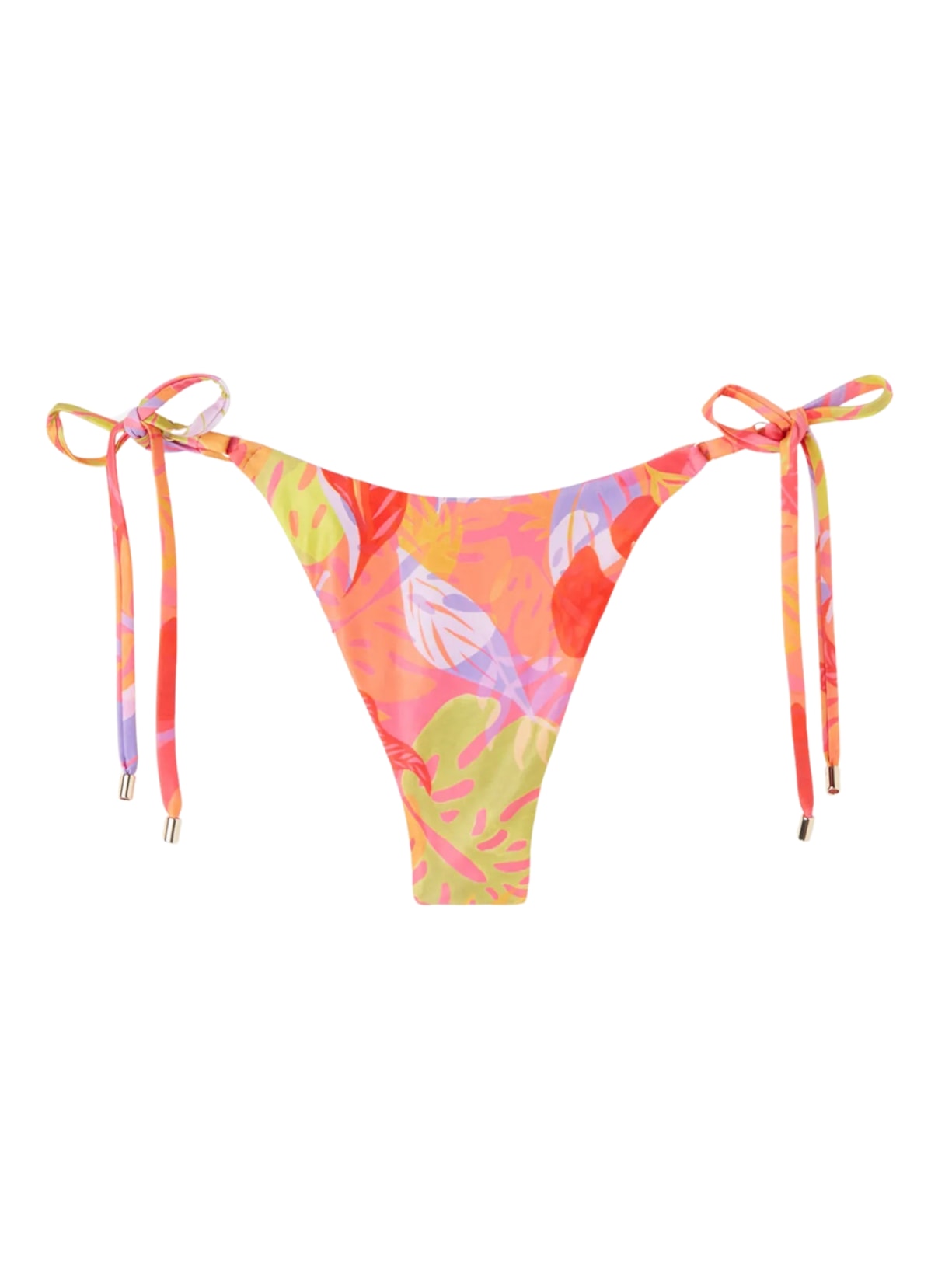Calcinha De Biquíni Brasileira Com Amarração Tropical Pop - Laranja