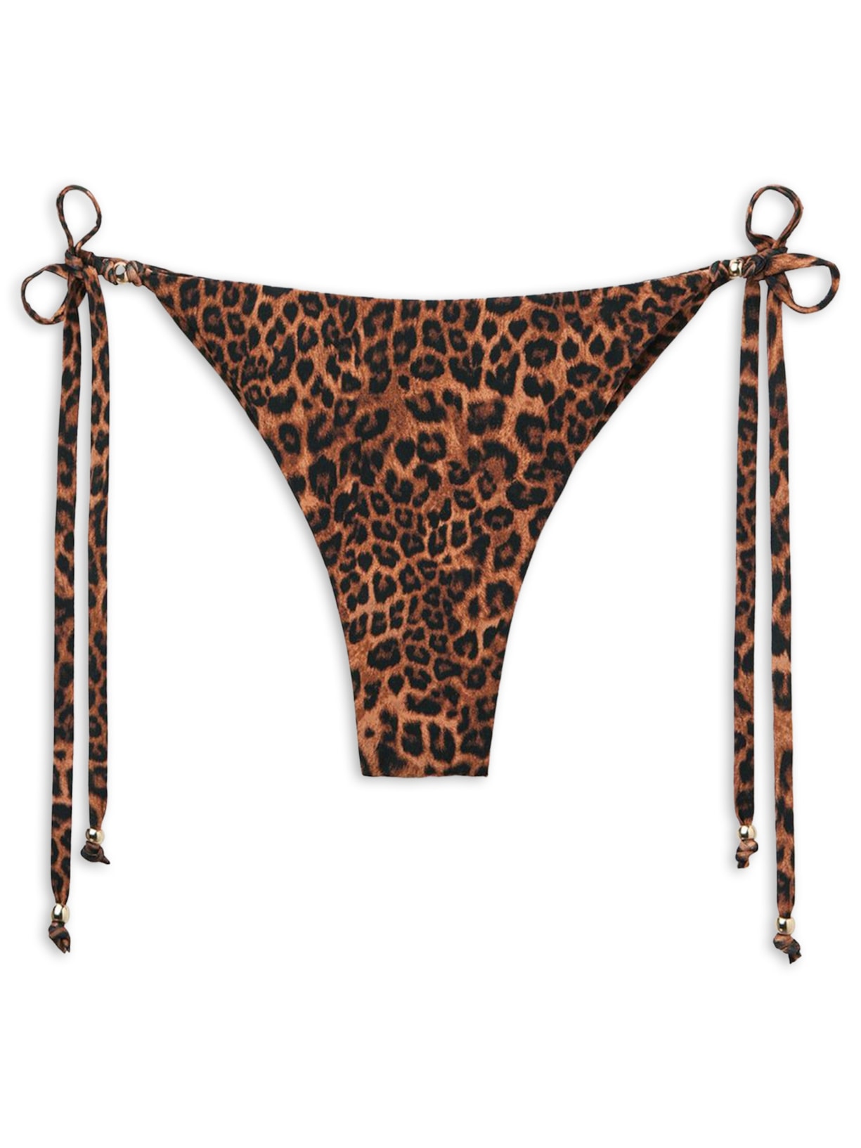 Calcinha De Biquíni Brasileira Com Amarração Wild Animalier Marrom Calzedonia