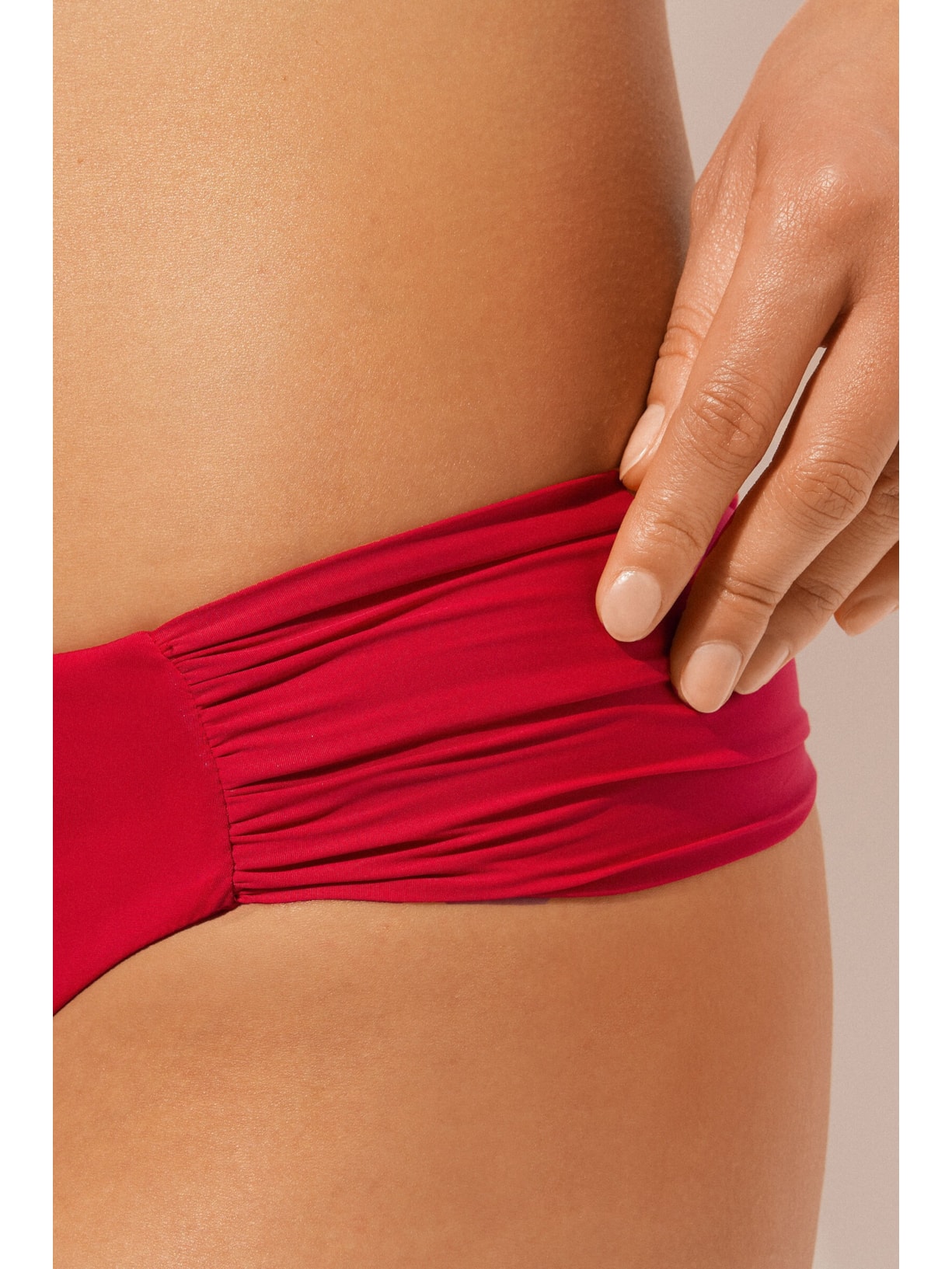 Calcinha De Biquíni Brasileira Com Drapeado Indonésia Vermelho Calzedonia