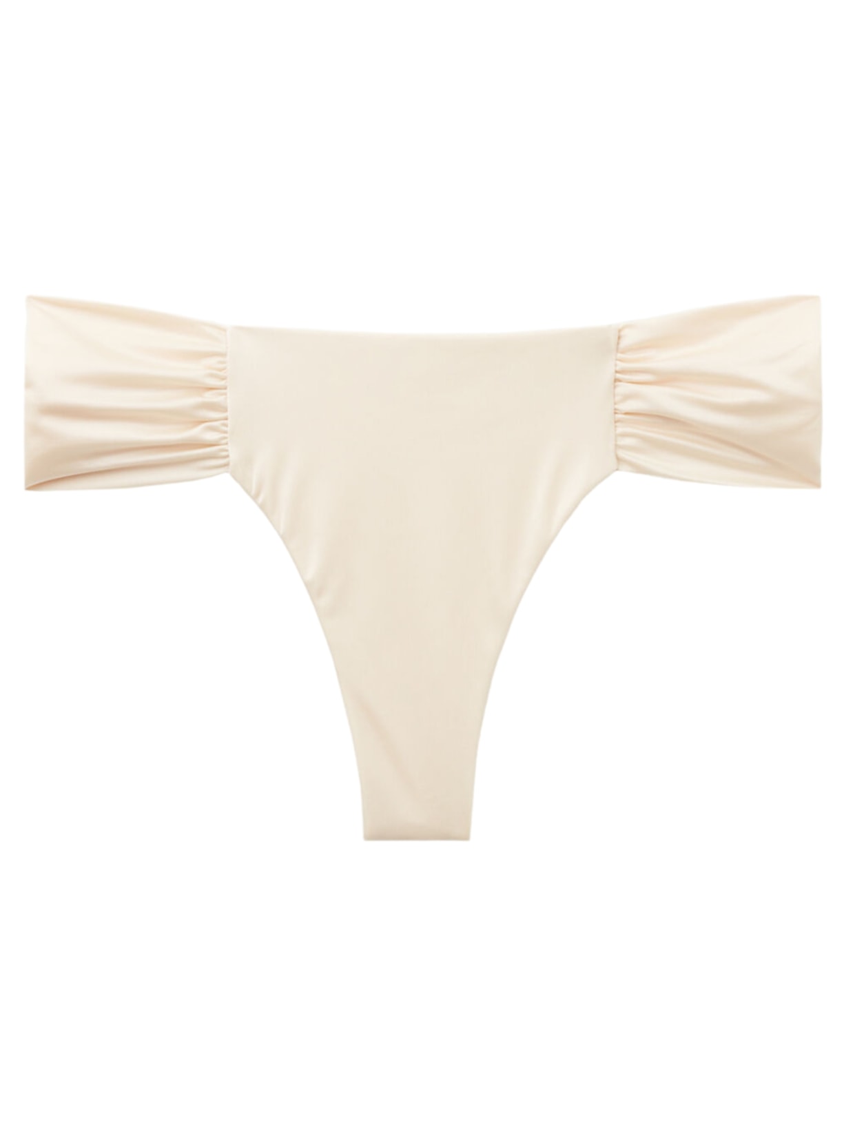 Calcinha De Biquíni Brasileira Com Drapeado Shiny Satin - Branco