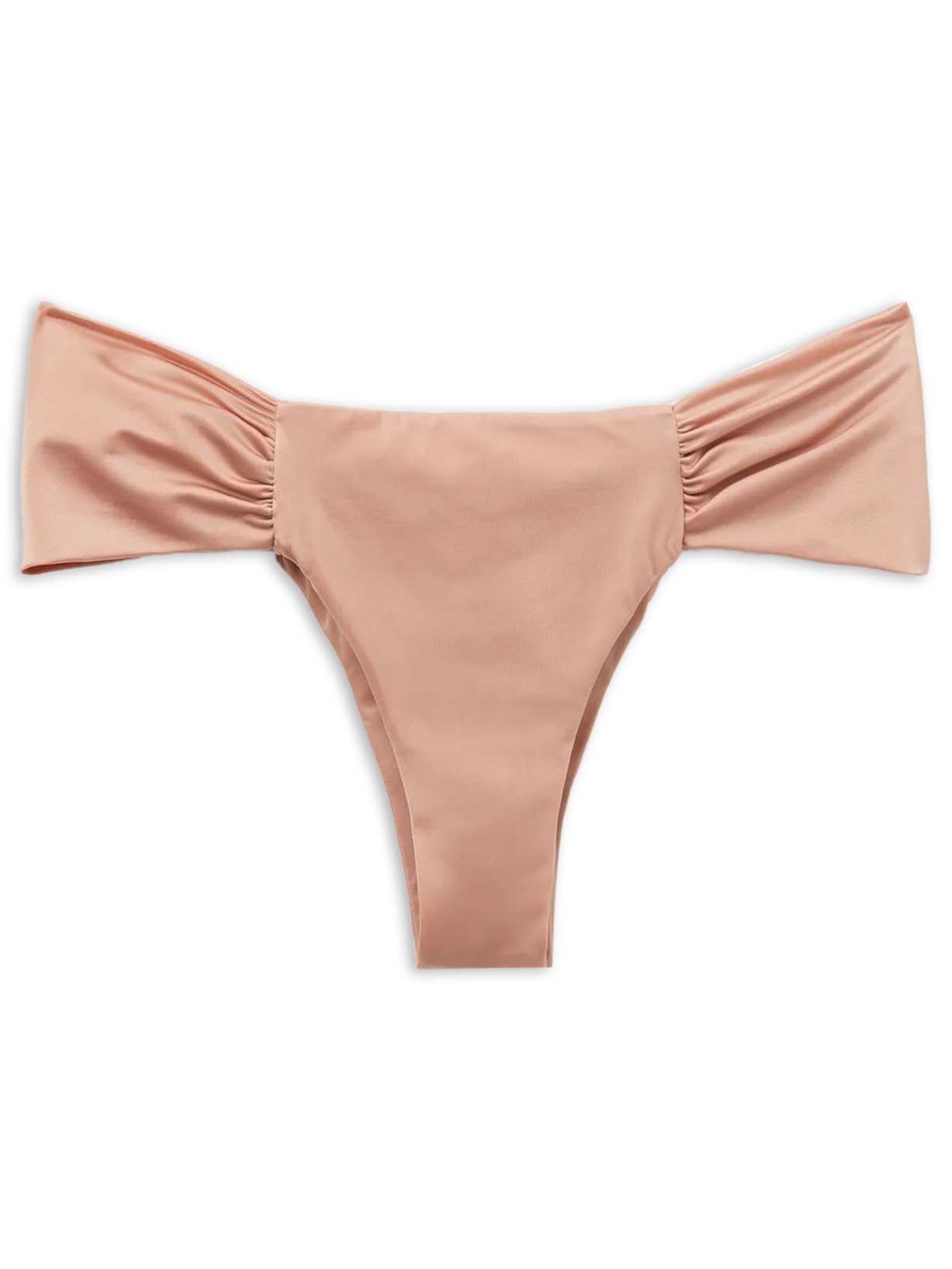 Calcinha De Biquíni Brasileira Com Drapeado Shiny Satin Rosa Calzedonia