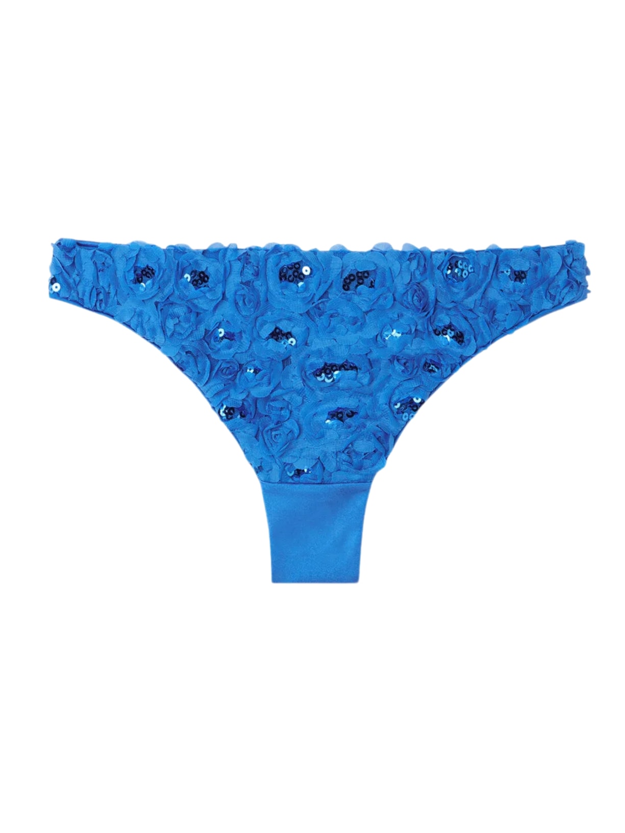 Calcinha De Biquíni Brasileira Com Flores Parigi - Azul