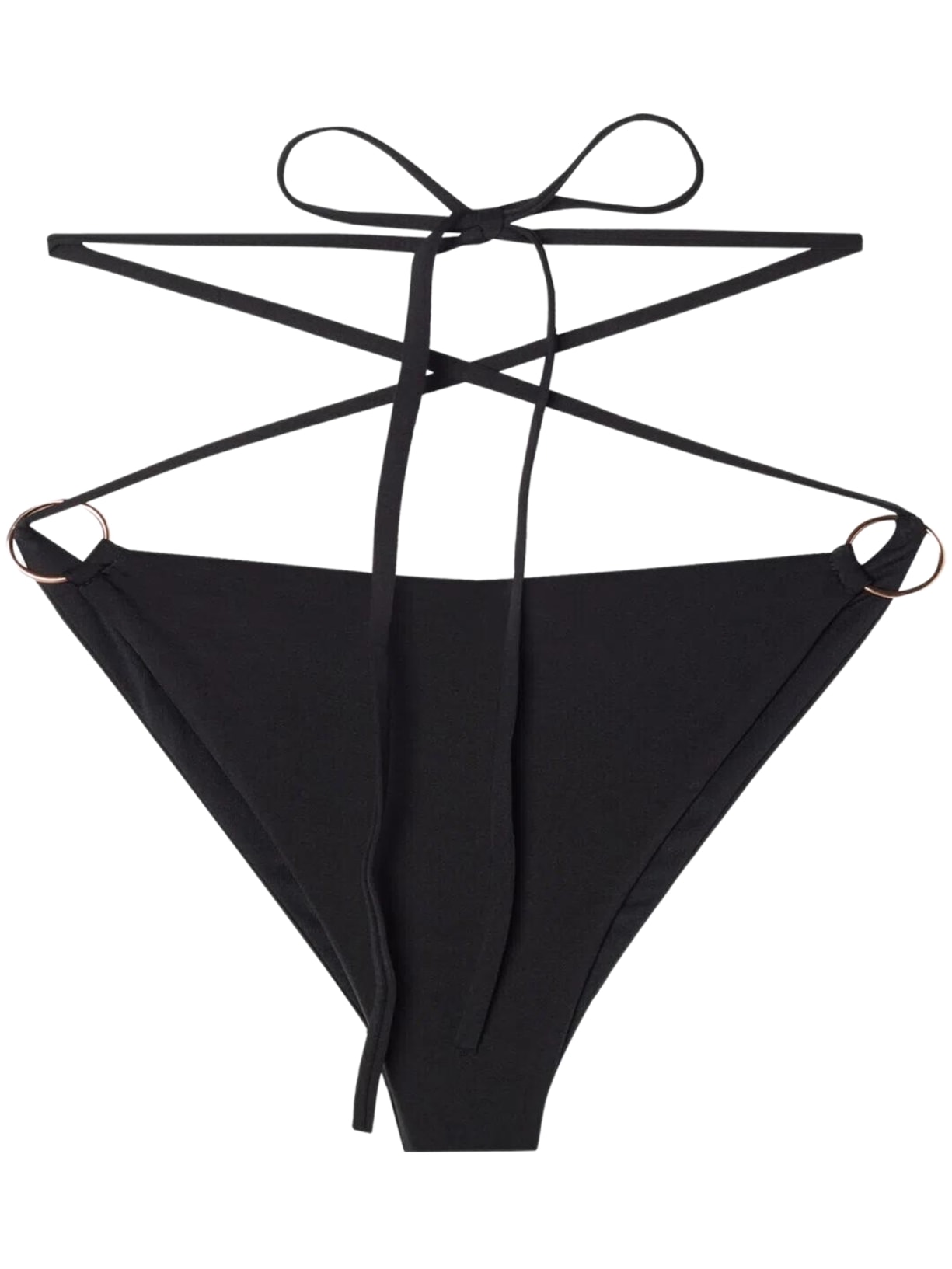 Calcinha De Biquíni Brasileira Com Laços Abu Dhabi - Preto