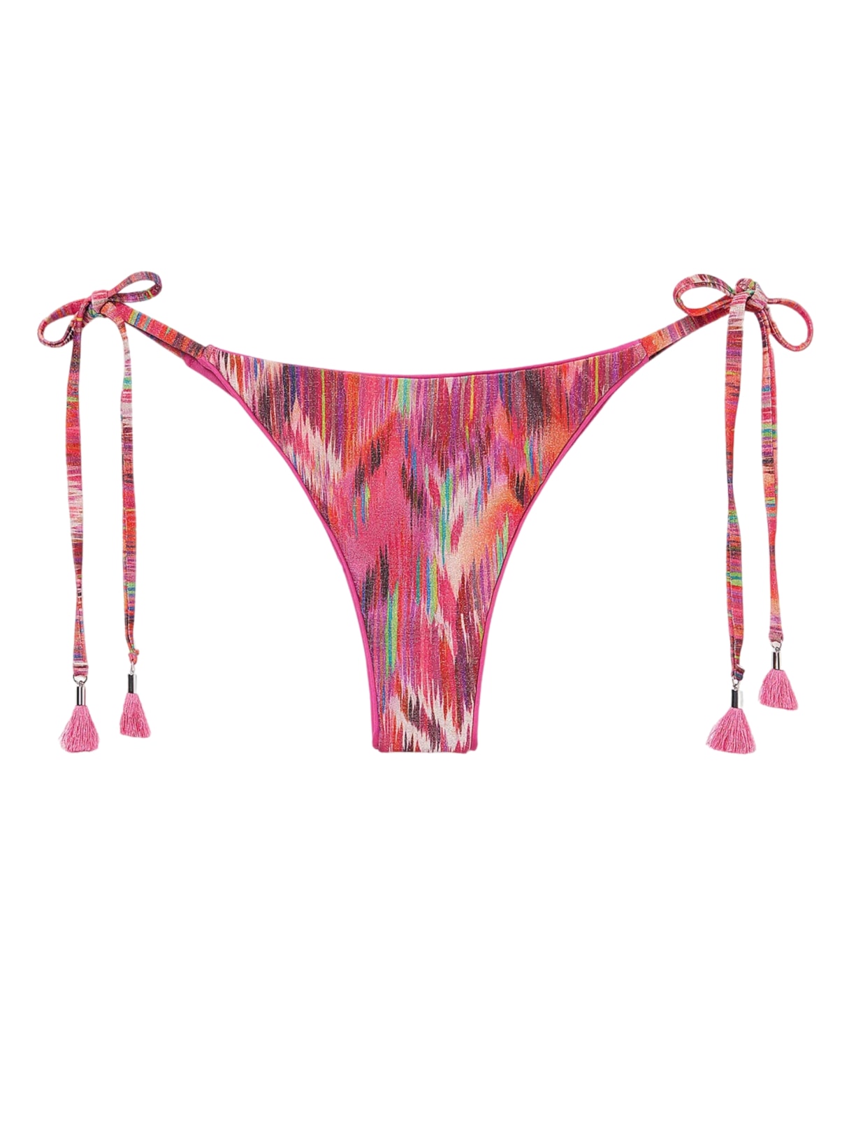 Calcinha De Biquíni Brasileira Com Laços Multicolor Ethnic Rosa Calzedonia