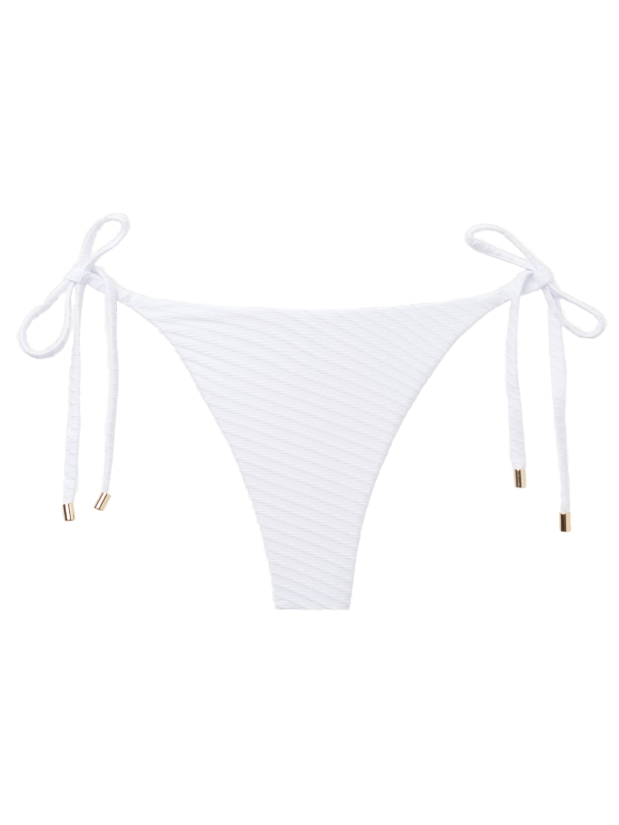 Calcinha De Biquíni Brasileira Com Laços White Waves - Branco