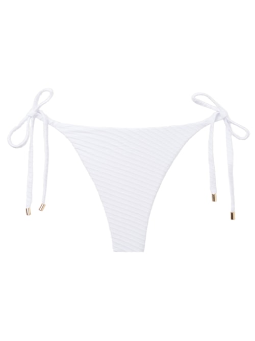 Calcinha De Biquíni Brasileira Com Laços White Waves - Branco