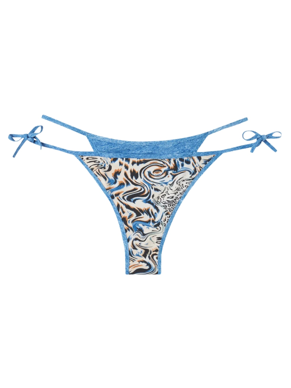 Calcinha De Biquíni Brasileira Com Tiras Mykonos - Azul