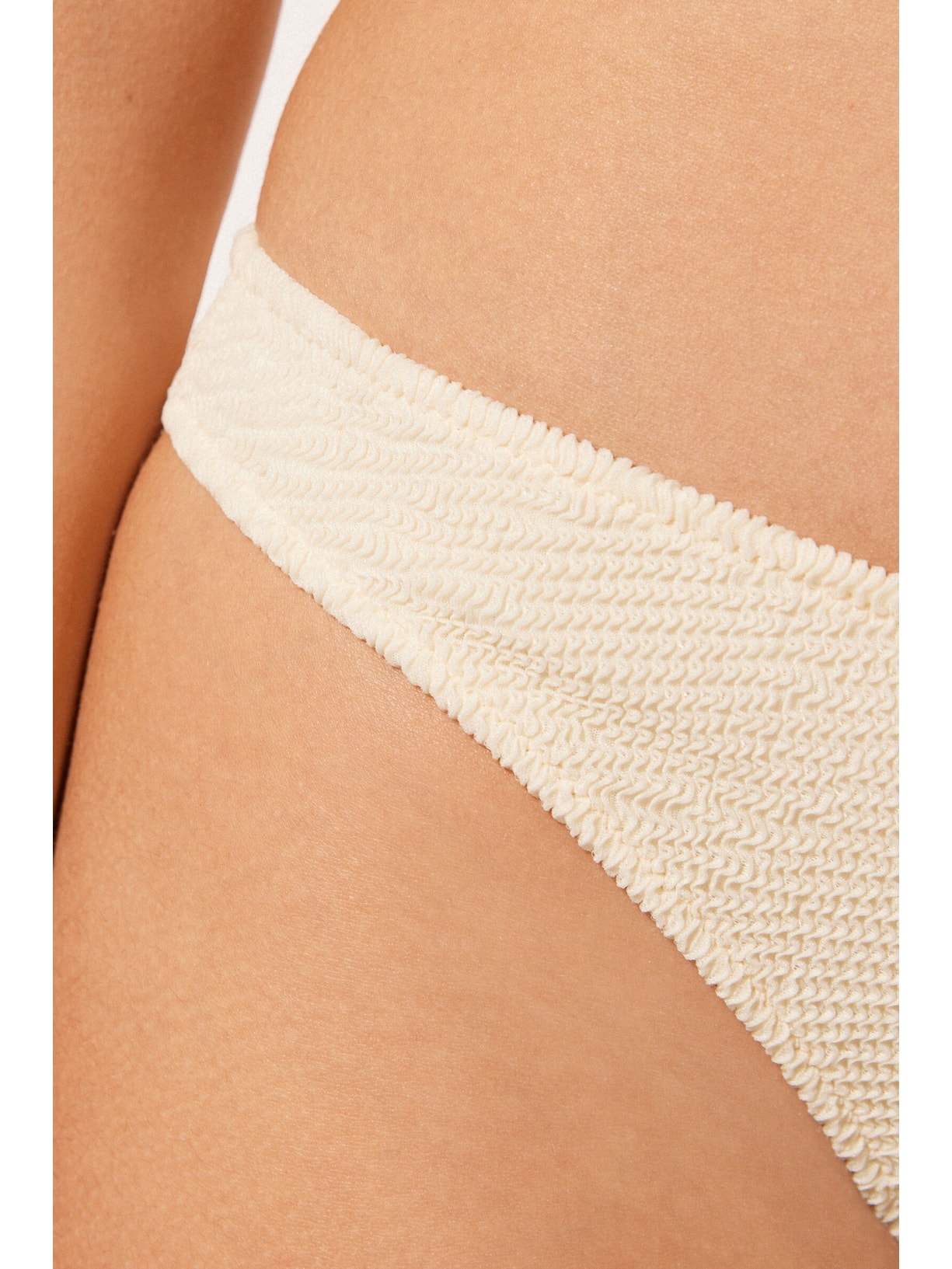 Calcinha De Biquíni Brasileira Crinkle Waves Branco Calzedonia