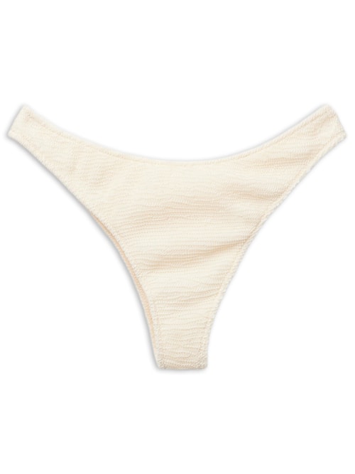 Calcinha De Biquíni Brasileira Crinkle Waves - Branco
