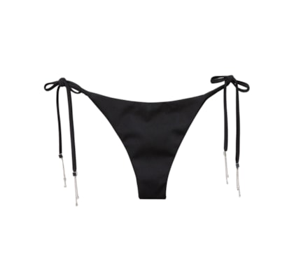 Calcinha De Biquíni Brasileira Crystal Drops - Preto