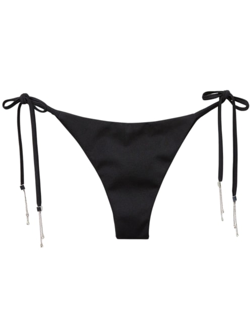Calcinha De Biquíni Brasileira Crystal Drops - Preto