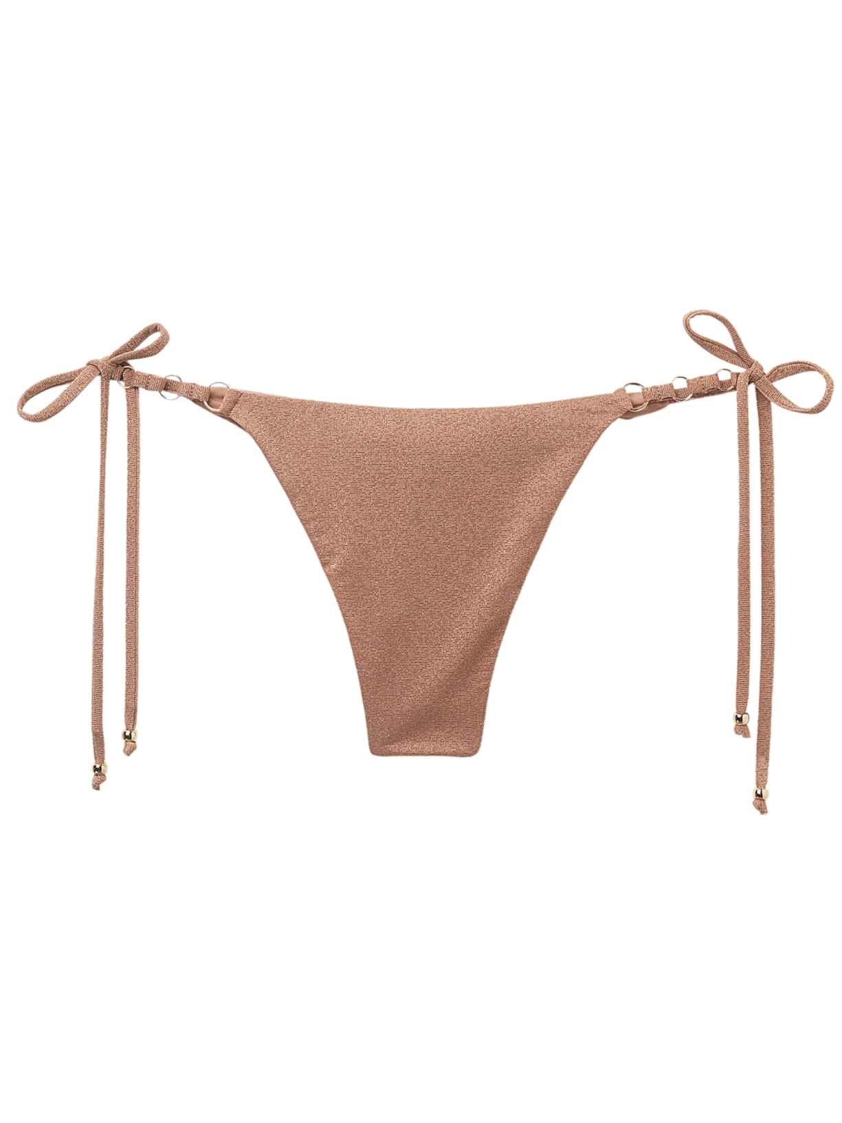 Calcinha De Biquíni Brasileira Golden Gleam - Bege