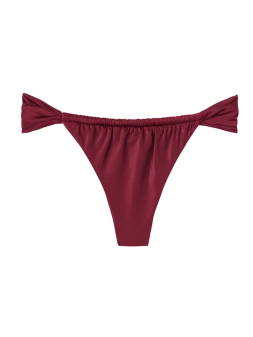 Calcinha De Biquíni Brasileira Shiny Satin - Bordô