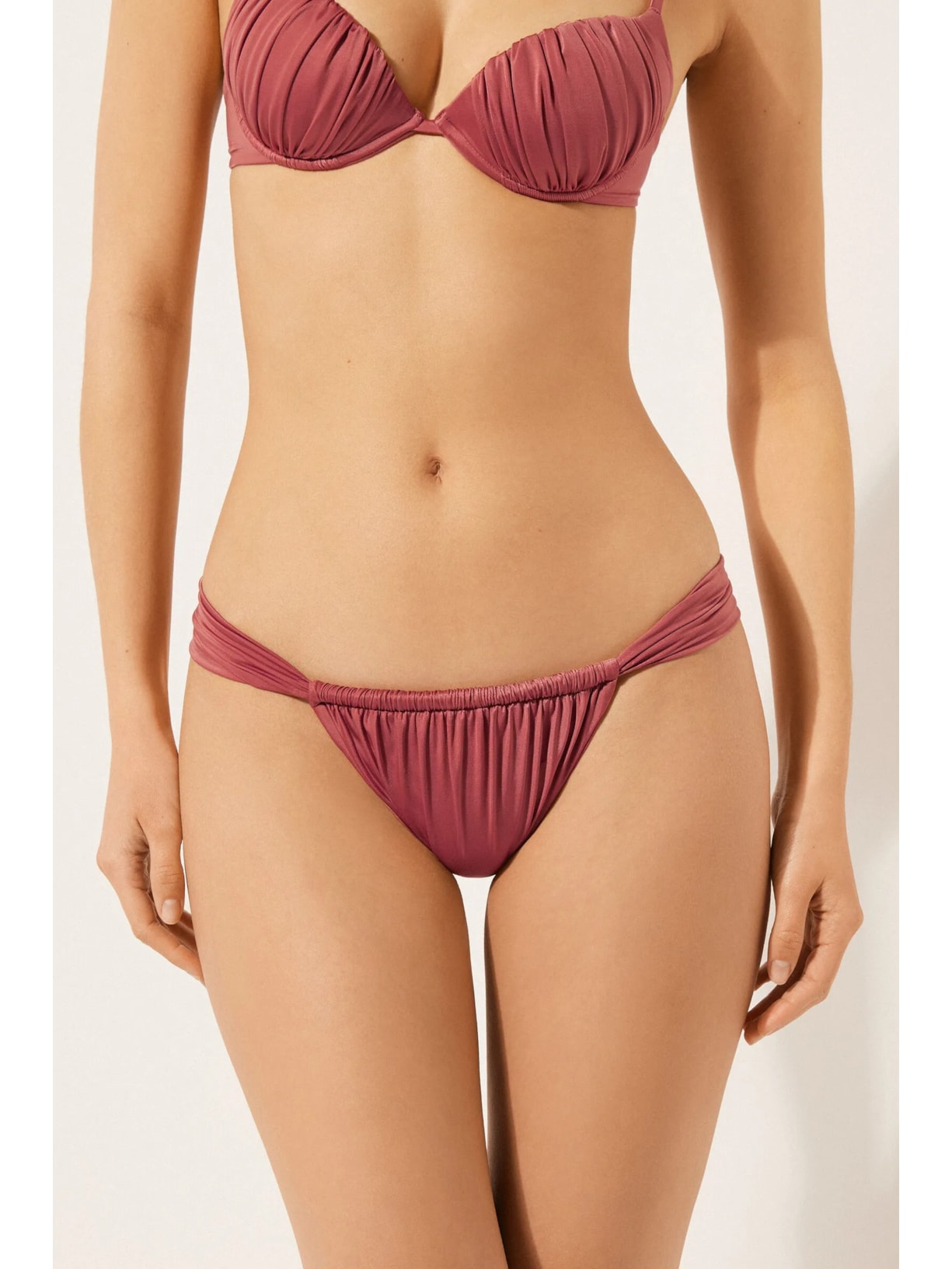 Calcinha De Biquíni Brasileira Shiny Satin Laranja Calzedonia