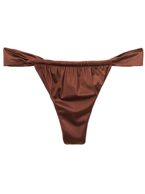 Calcinha De Biquíni Brasileira Shiny Satin - Marrom