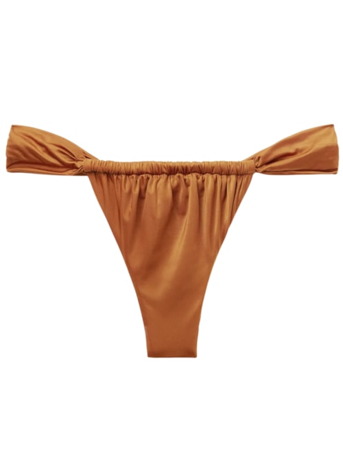 Calcinha De Biquíni Brasileira Shiny Satin - Marrom