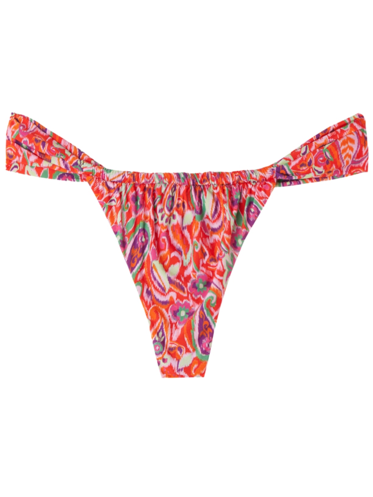 Calcinha De Biquíni Brasileira Vibrant Paisley - Vermelho