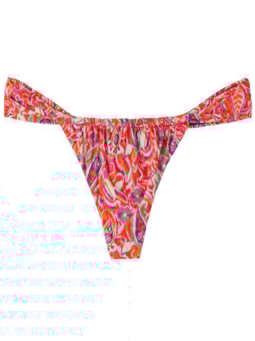 Calcinha De Biquíni Brasileira Vibrant Paisley - Vermelho
