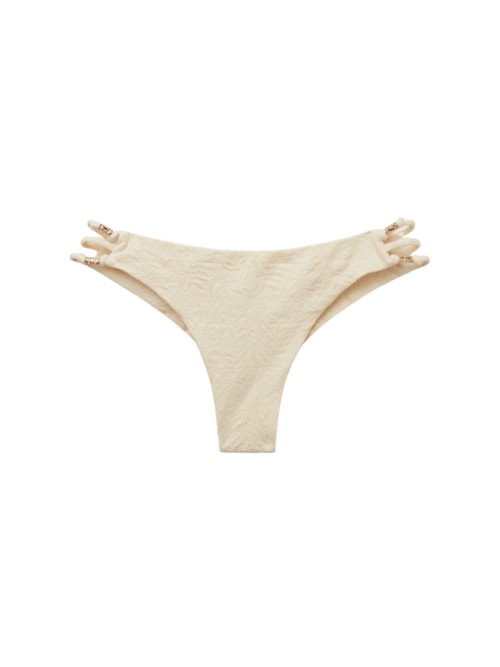 Calcinha De Biquíni Brasileira Wild Jungle - Off-White