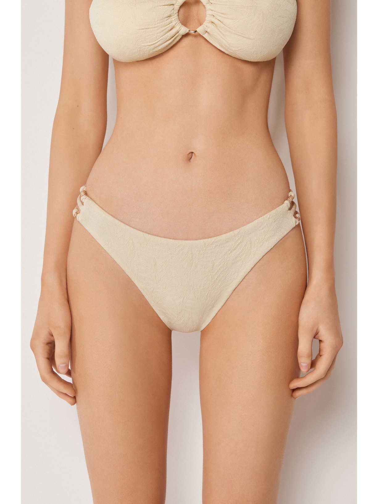 Calcinha De Biquíni Brasileira Wild Jungle Off-White Calzedonia
