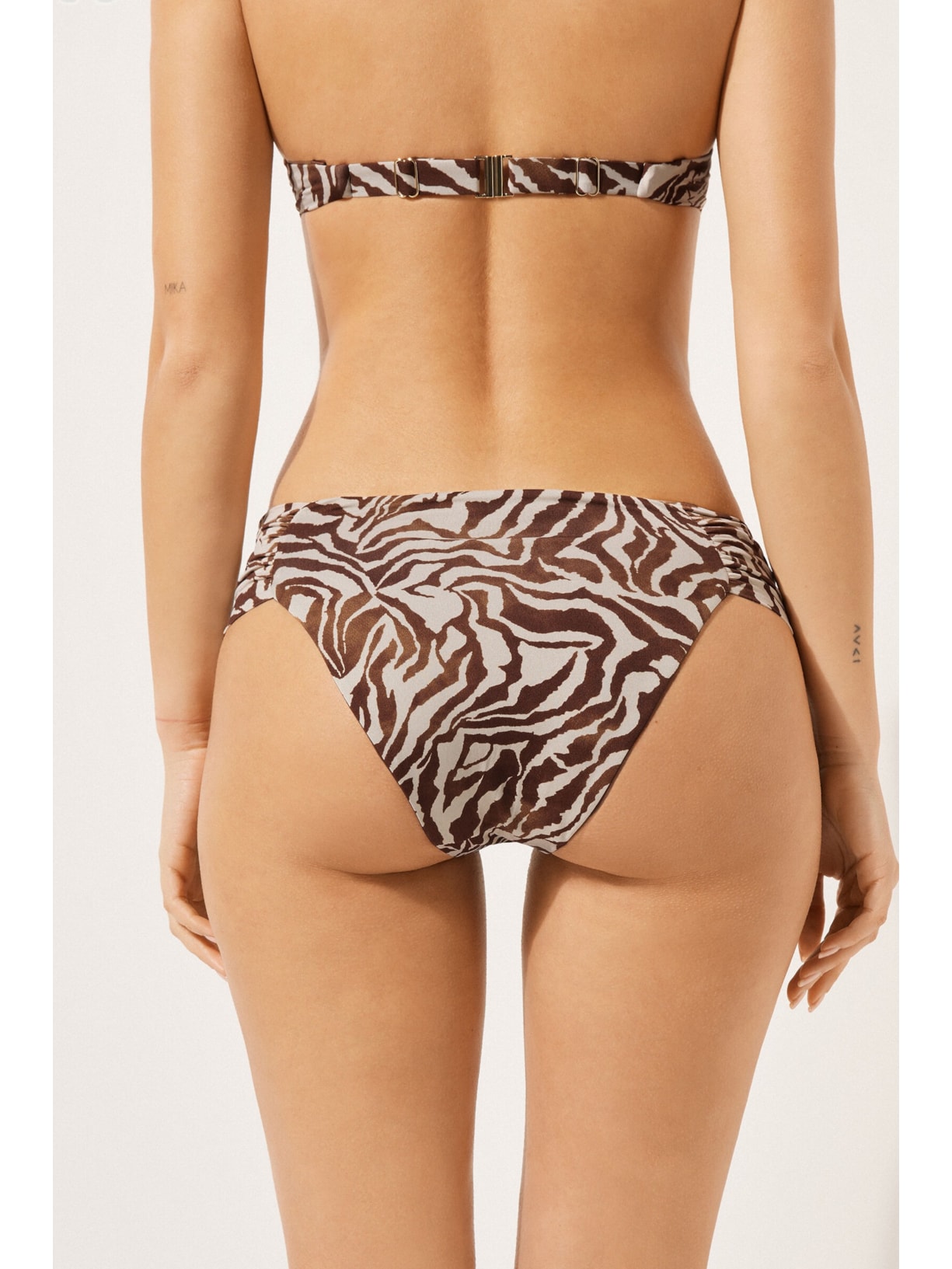Calcinha De Biquíni Brown Zebra Marrom Calzedonia