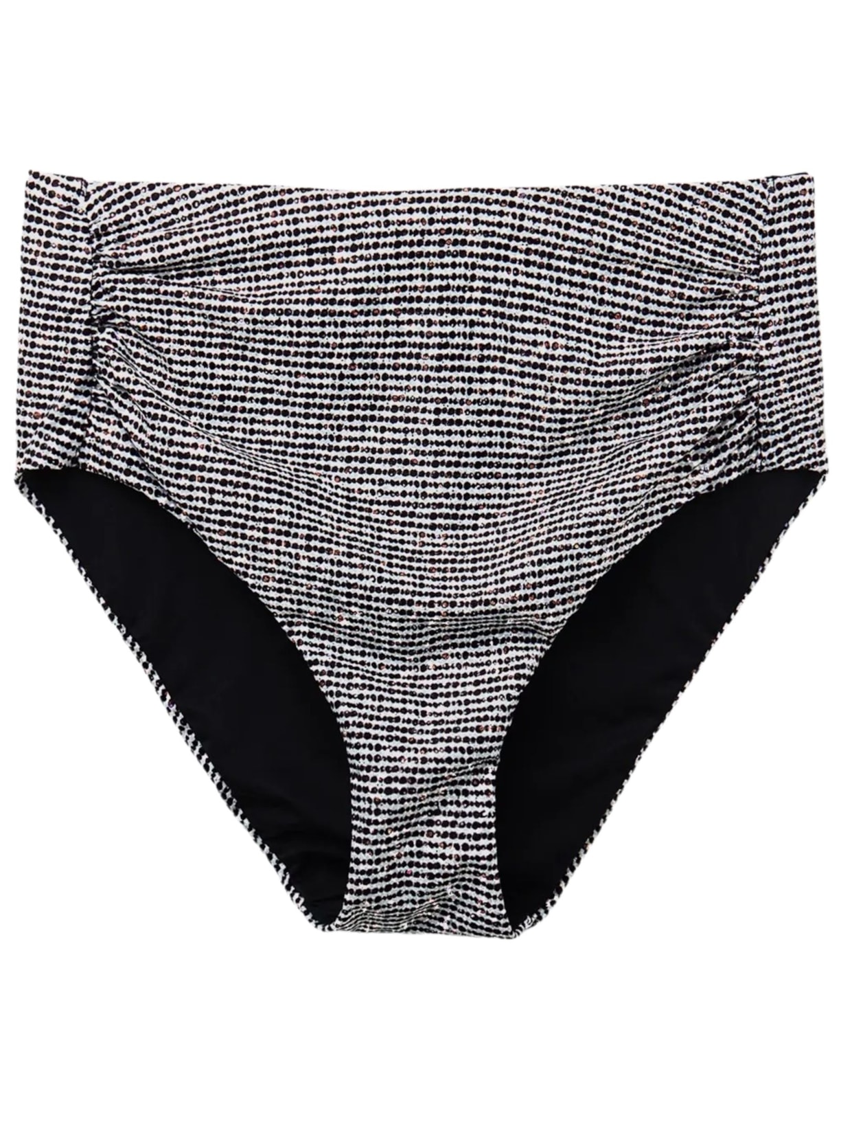 Calcinha De Biquíni Cintura Alta Black Dots - Preto