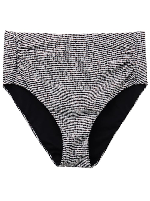 Calcinha De Biquíni Cintura Alta Black Dots - Preto