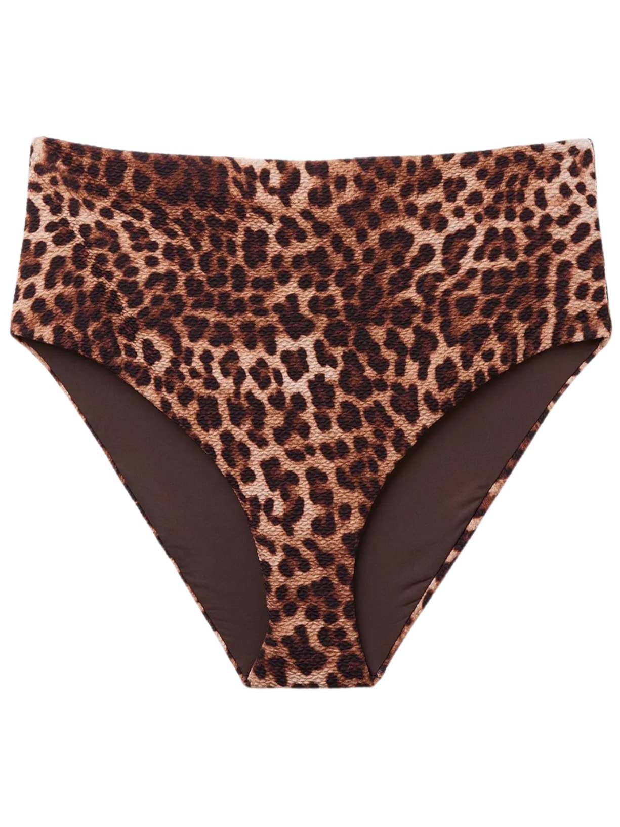 Calcinha De Biquíni Cintura Alta Classic Animal Print - Marrom