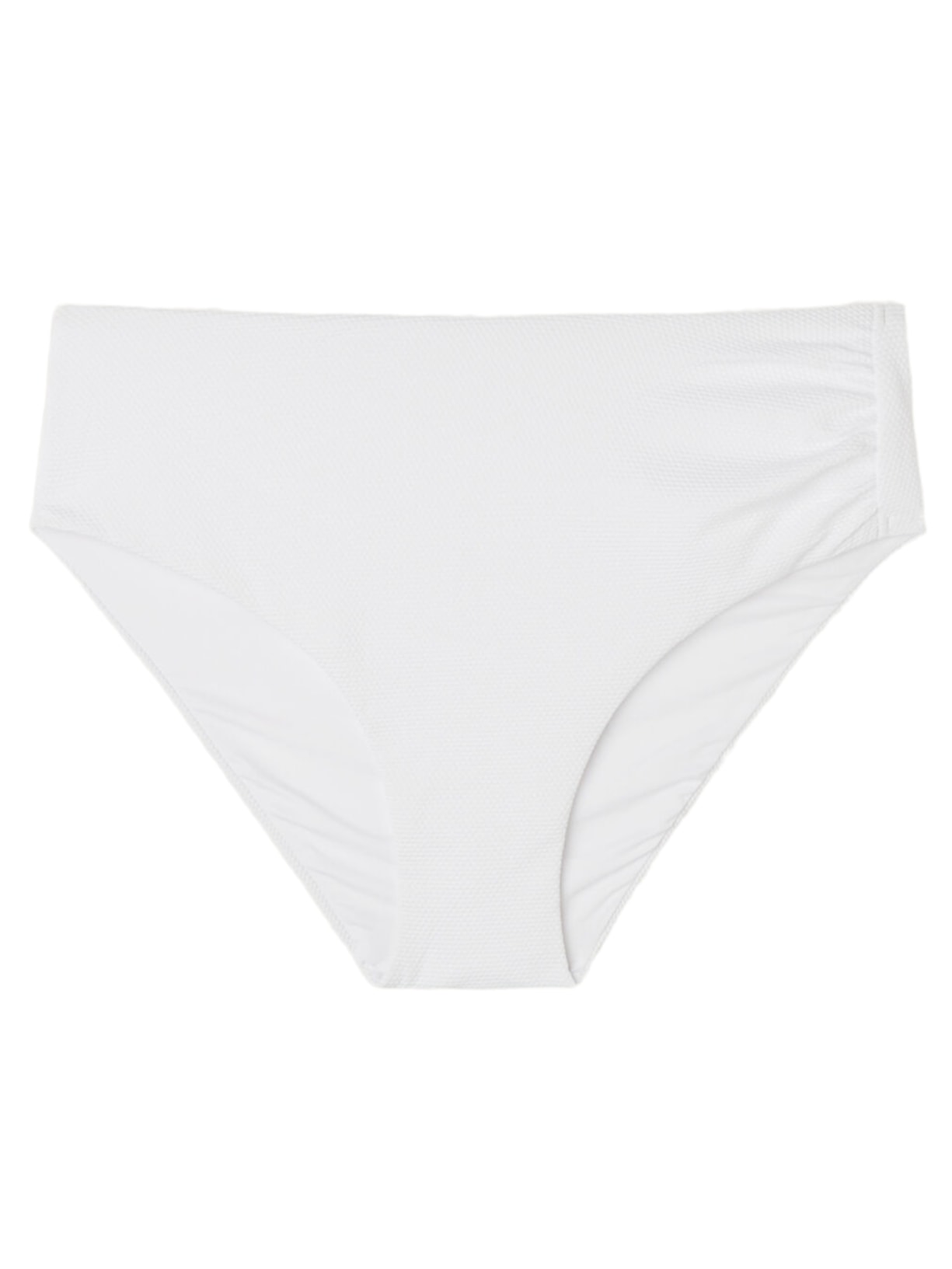 Calcinha De Biquíni Cintura Alta Classic Piquet - Branco