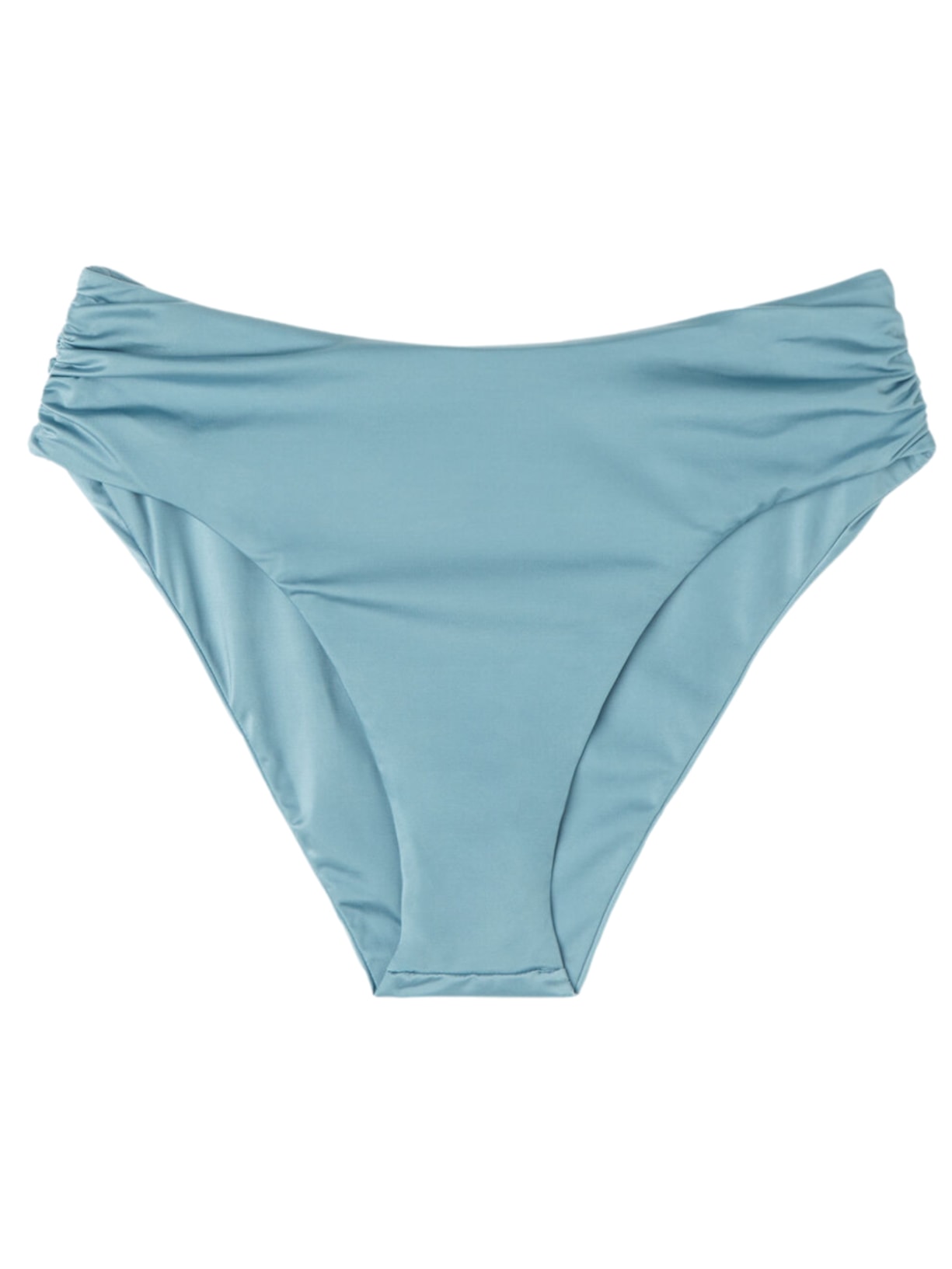 Calcinha De Biquíni Cintura Alta Shiny Satin - Azul