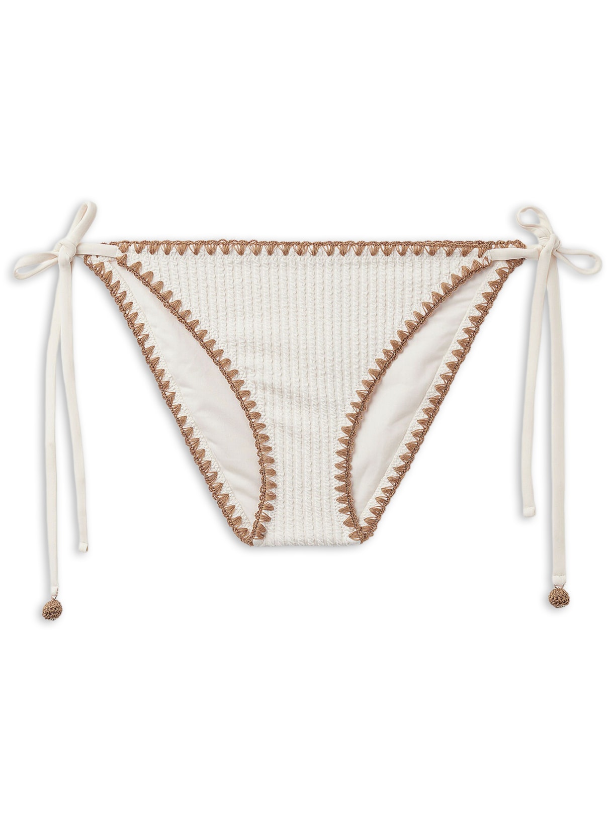 Calcinha De Biquíni Com Amarração Bicolor Off-White Calzedonia