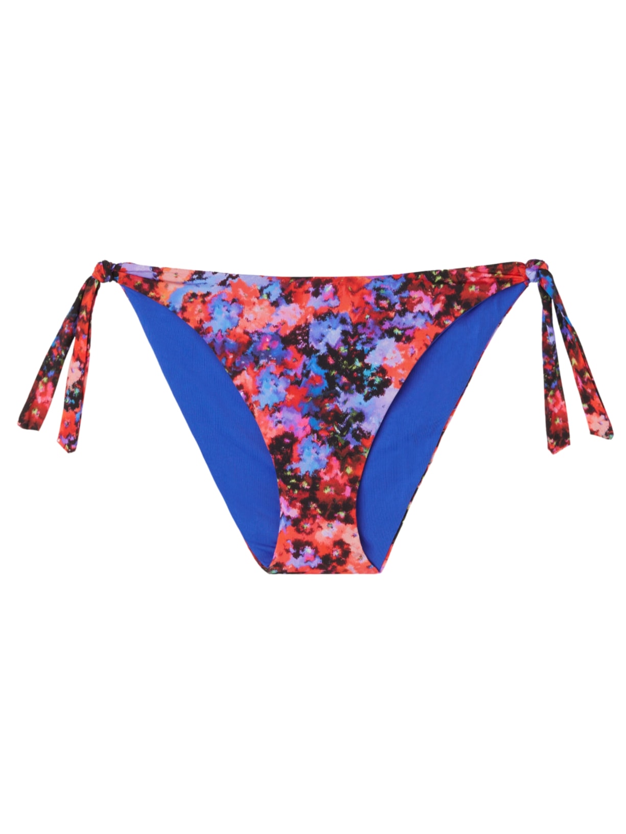 Calcinha De Biquíni Com Amarração Blurred Flowers - Azul