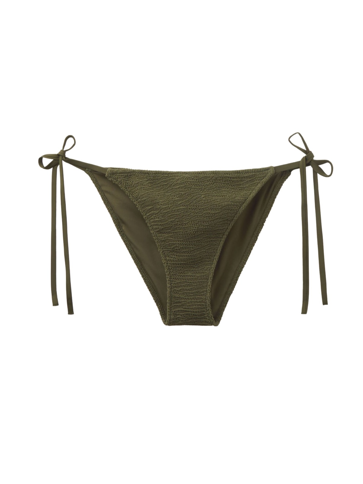 Calcinha De Biquíni Com Amarração Crinkle Waves Verde Calzedonia