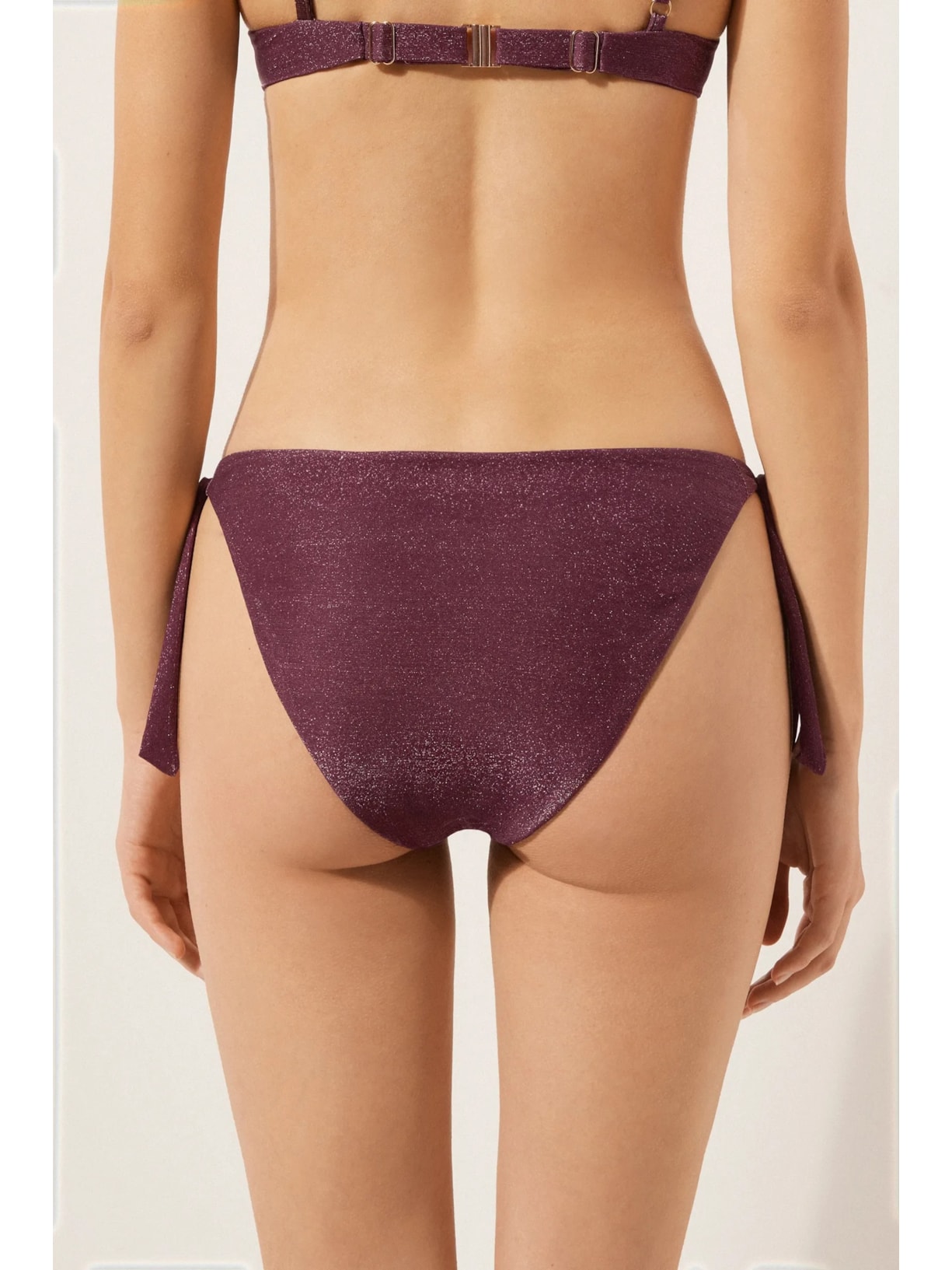 Calcinha De Biquíni Com Amarração Golden Glow Roxo Calzedonia