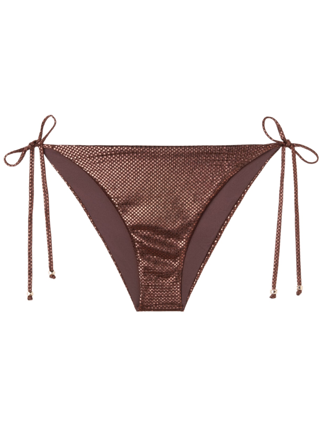 Calcinha De Biquíni Com Amarração Light Reflections - Marrom