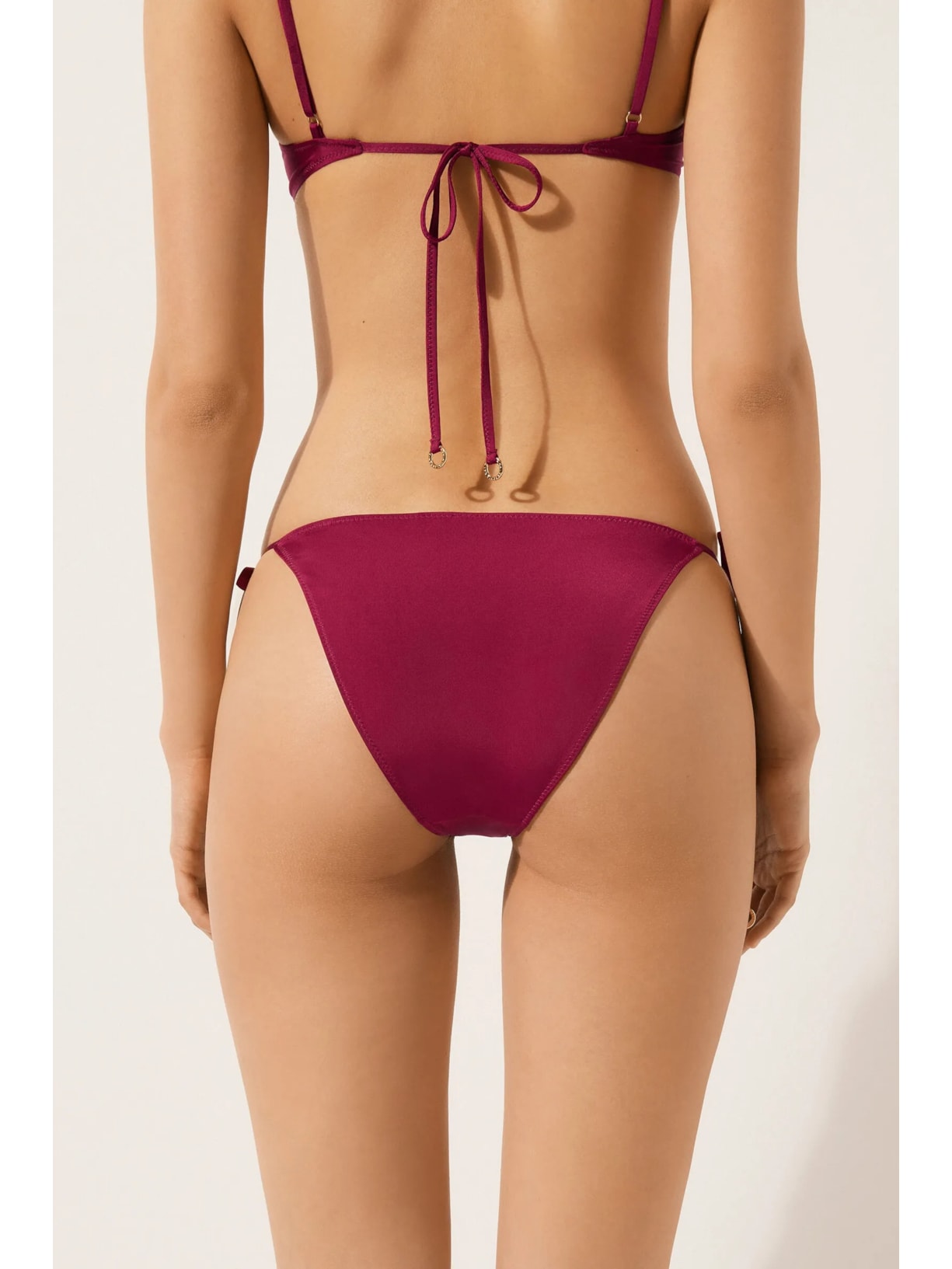 Calcinha De Biquíni Com Amarração Minimal Fit Bordô Calzedonia