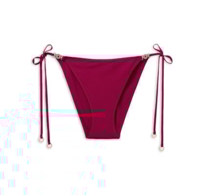 Calcinha De Biquíni Com Amarração Minimal Fit - Bordô