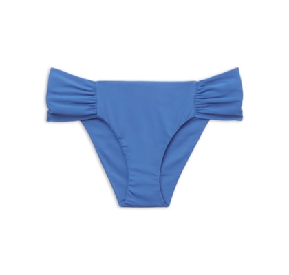 Calcinha De Biquíni Com Drapeado Indonésia - Azul