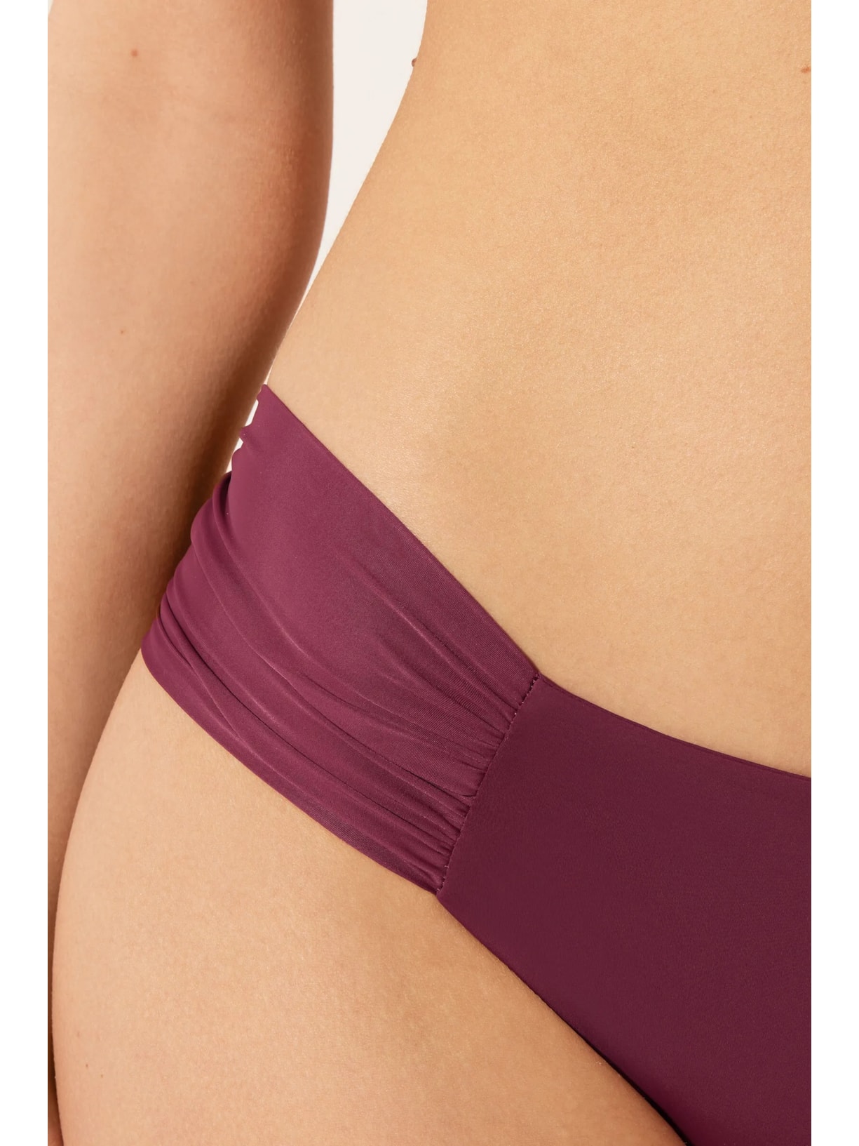 Calcinha De Biquíni Com Drapeado Indonésia Bordô Calzedonia