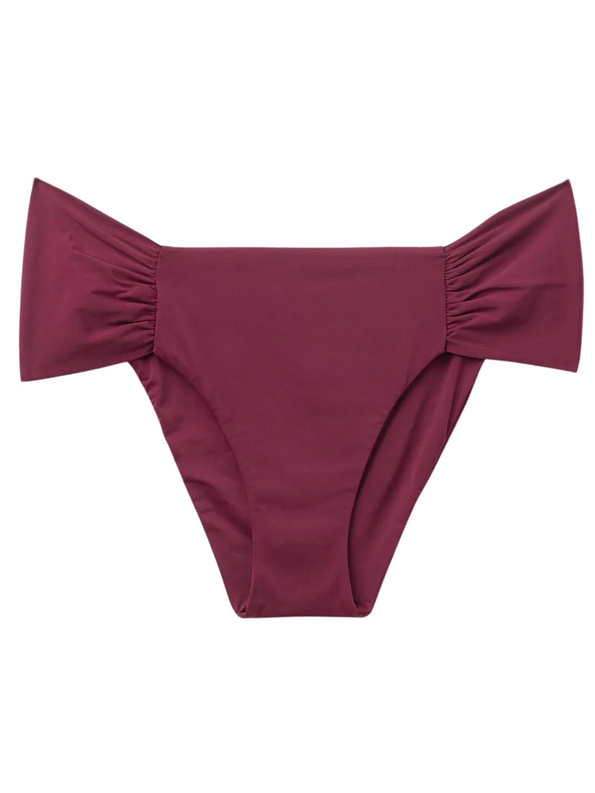 Calcinha De Biquíni Com Drapeado Indonésia - Bordô