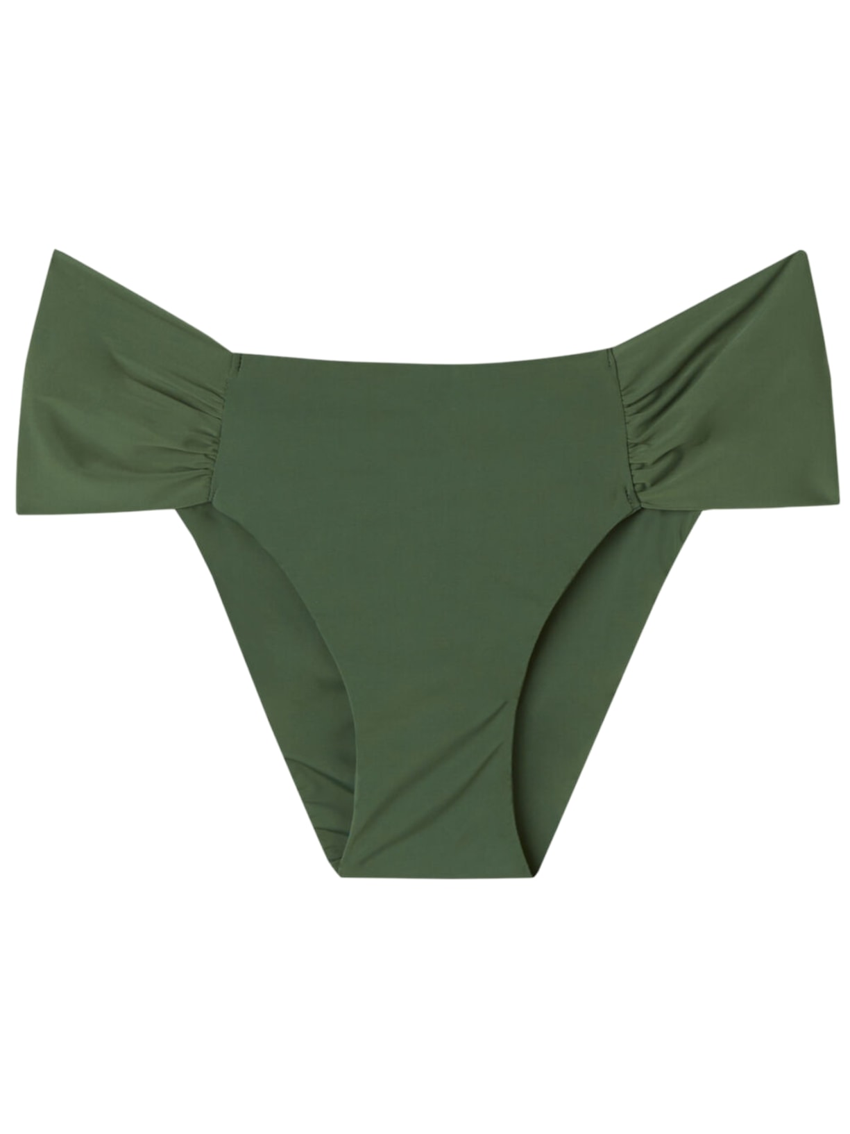 Calcinha De Biquíni Com Drapeado Indonésia - Verde