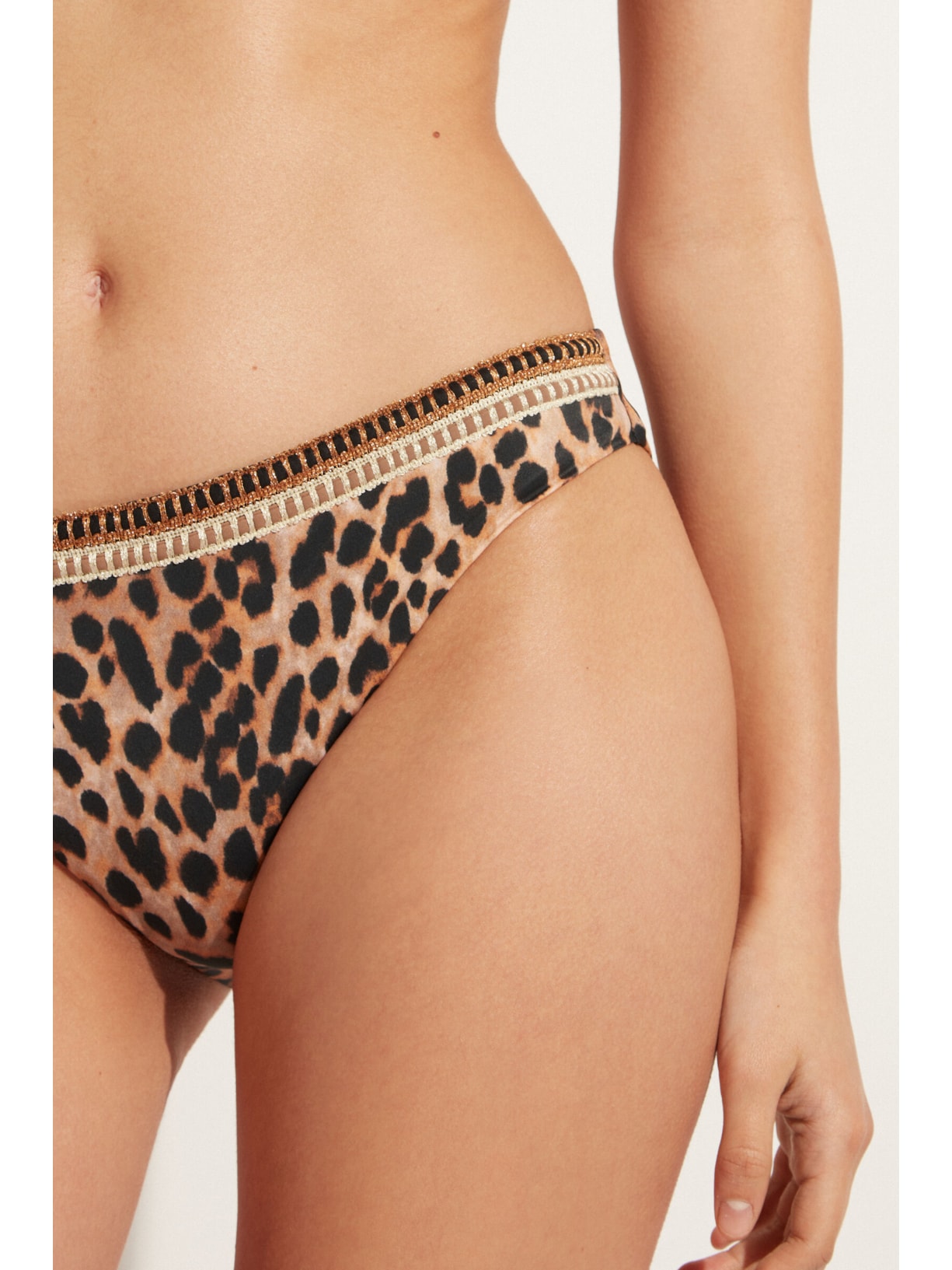 Calcinha De Biquíni Com Estampa Animal Bilbao Marrom Calzedonia