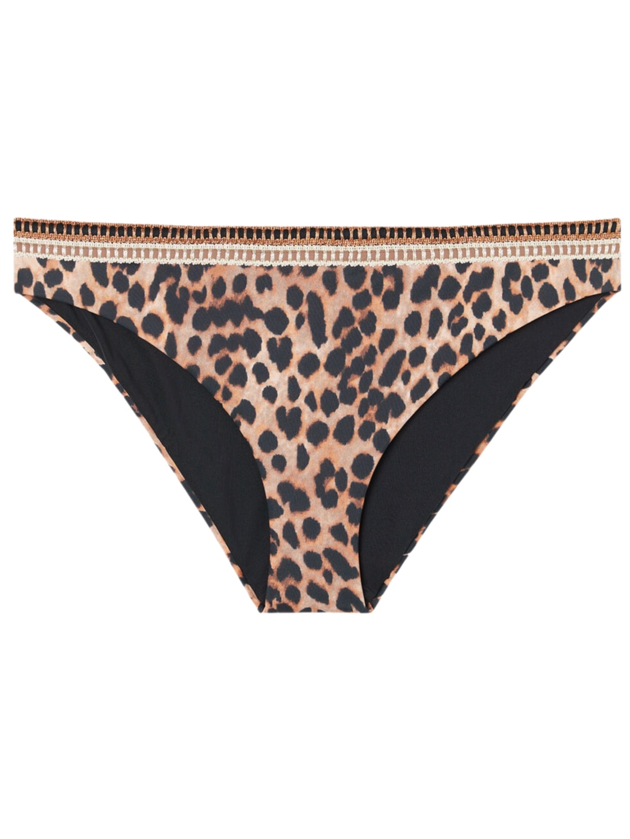 Calcinha De Biquíni Com Estampa Animal Bilbao Marrom Calzedonia