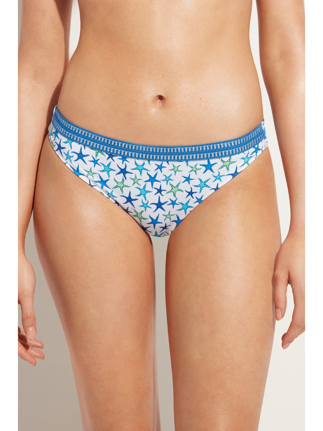 Calcinha De Biquíni Com Estrelas-Do-Mar e Paêtes Bayahibe Azul Calzedonia