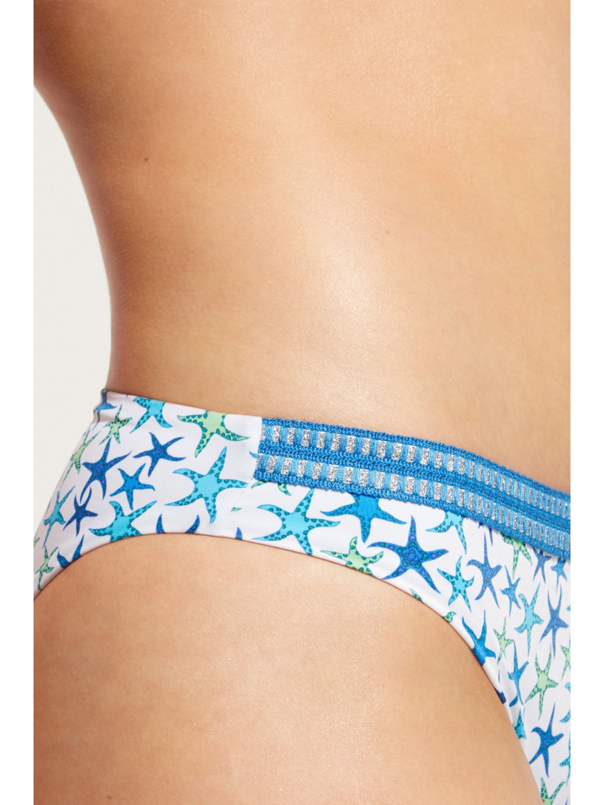 Calcinha De Biquíni Com Estrelas-Do-Mar e Paêtes Bayahibe Azul Calzedonia