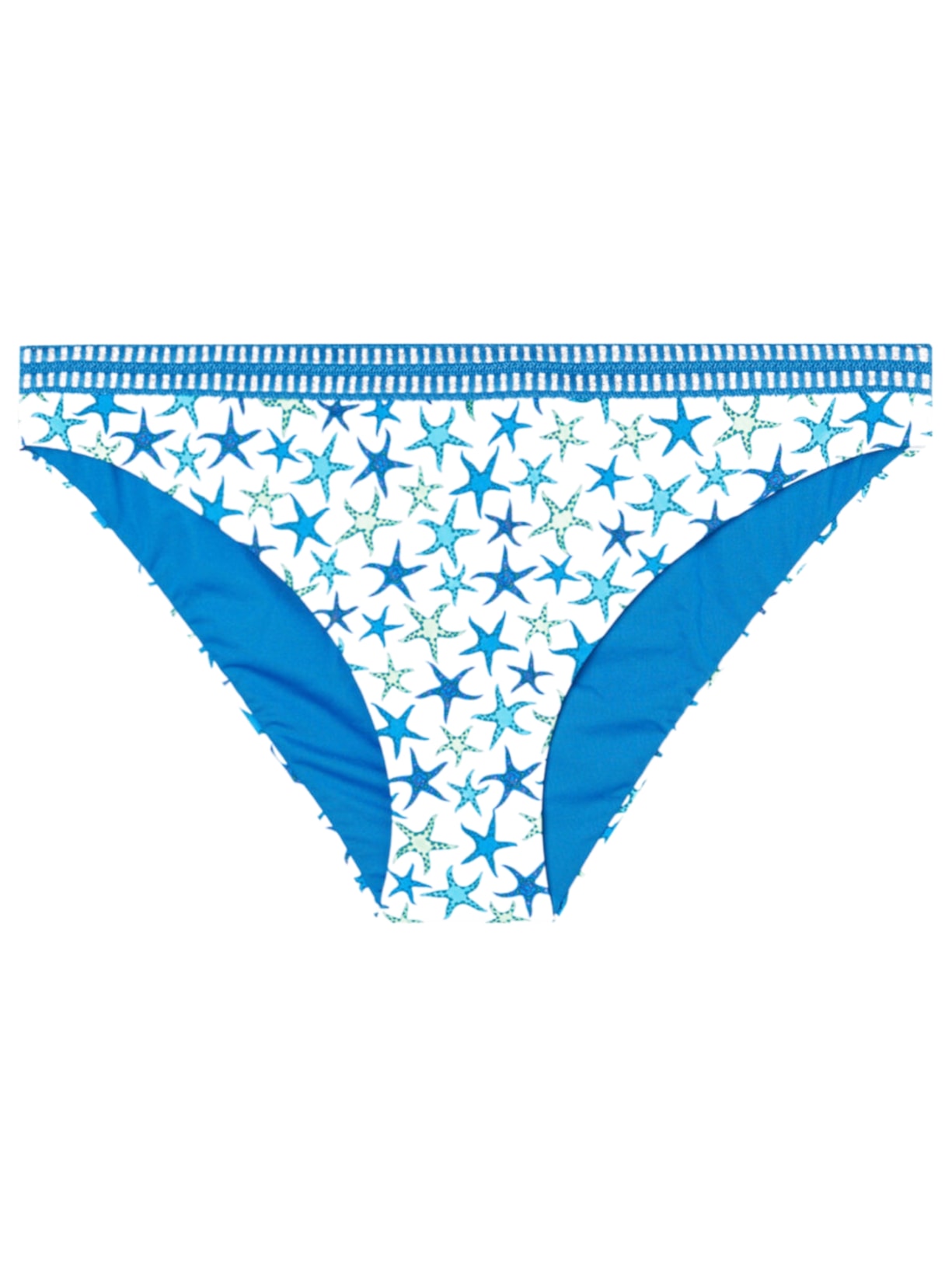 Calcinha De Biquíni Com Estrelas-Do-Mar e Paêtes Bayahibe - Azul