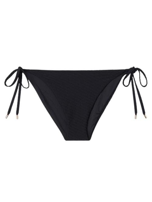 Calcinha De Biquíni Com Laços 3d Black Waves - Preto