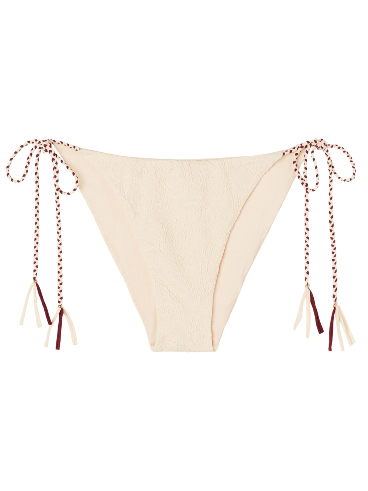 Calcinha De Biquíni Com Laços Cashmere Twist - Off-White