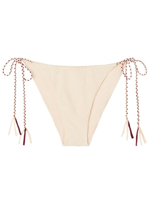 Calcinha De Biquíni Com Laços Cashmere Twist - Off-White